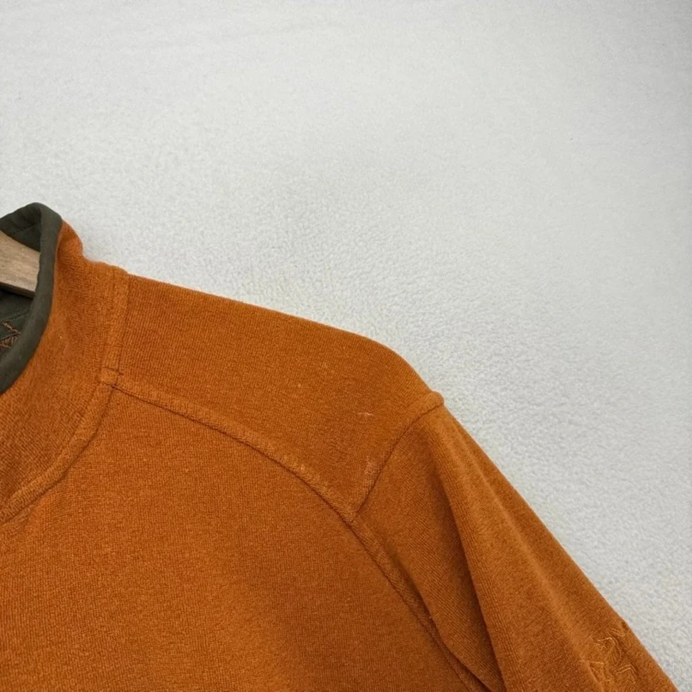 Arcteryx Polartec Fleece Men's Large Orange 1/4 Quarter Zip Pullover Gorp Logo